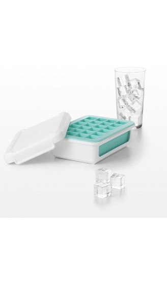 OXO Good Grips Auslaufsichere Eiswürfelform mit Deckel für kleine Eiswürfel – Silikon – weiß hellblau - B01434TP7CY