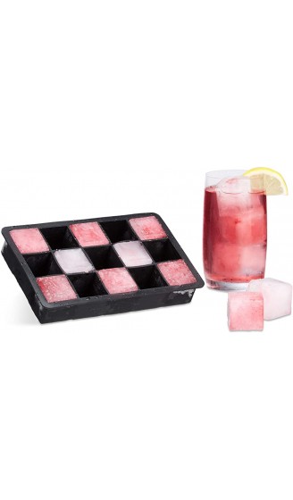Relaxdays Eiswürfelform Silikon für 3,5 cm Eiswürfel BPA-frei für Cocktails HxBxT: 3,5 x 19,5 x 12,5 cm schwarz - B075QGCDGWI
