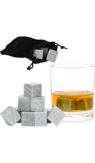 Relaxdays Whisky Steine grau im 9er Set Eiswürfel wiederverwendbar Kühlsteine für Getränke Eiswürfel Speckstein grey - B00VFZY5DCY