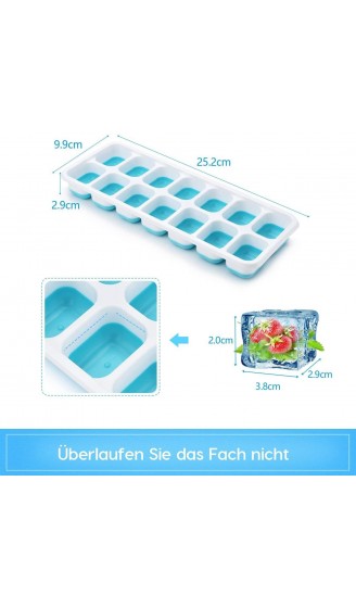 Towinle 4Stk Eiswürfelformen mit Deckel 14-Fach Eiswürfelbehälter mit LFGB Zertifiziert Babynahrung Einfrieren Behälter Eiswürfel Silikon Eiswürfelbox - B076D4RPF1G
