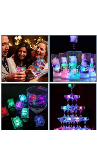 YeenGreen Eiswürfel Leuchtend 12 Stück LED Eiswürfel LED Ice Cube Eiswürfel Glühen Mehrfarbig im Wasser Leuchten für Trinken Wein Whisky Ideal für Hochzeit Weihnachten Party Bar Club - B0928XWL25Y