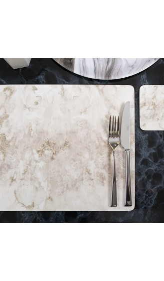 Creative TopsGrey Marble Platzdeckchen Set Tischset mit eleganten Marmor Design 4 Premium Untersetzer Platzdecken Platzsets mit Hitzebeständiger und Rutschfester Unterseite 40 x 29cm Grau Weiß - B07DTM2Z3PJ