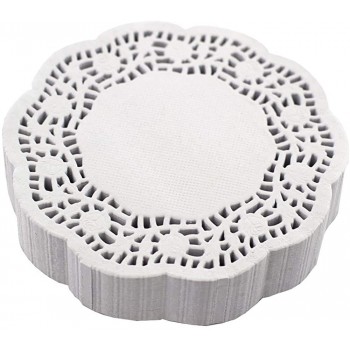 Creativery Tortenspitze rund weiß 10 cm 250 Stück mit Rosen Design Papieruntersetzer Tropfdeckchen Tassendeckchen Tortenspitzen klein - B079T6DZ8B8