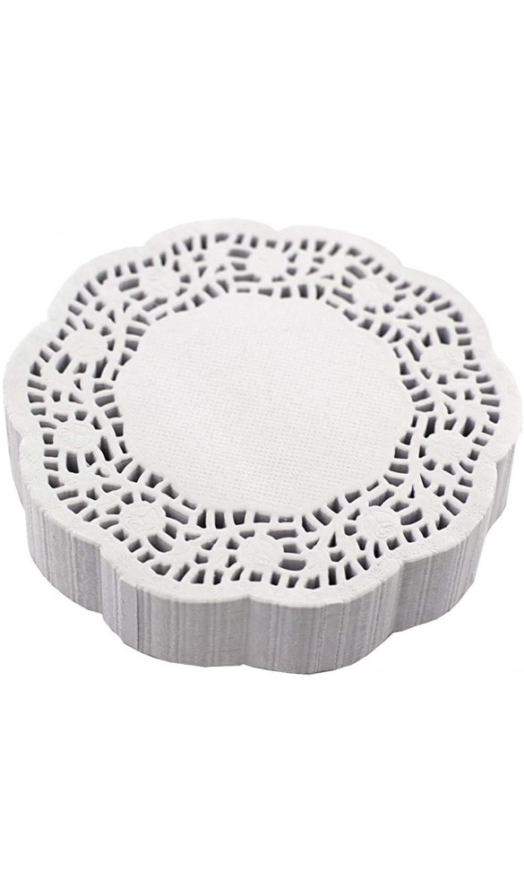 Creativery Tortenspitze rund weiß 10 cm 250 Stück mit Rosen Design Papieruntersetzer Tropfdeckchen Tassendeckchen Tortenspitzen klein - B079T6DZ8B8