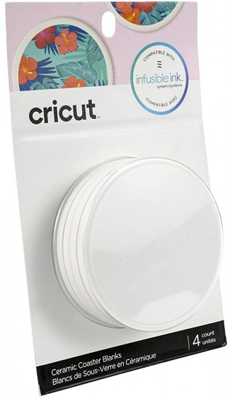 Cricut Coaster Blanks Ceramic Round 4 ct Untersetzer-Rohlinge Keramik rund 4 Stück Papier Weiß Einheitsgröße 4 - B07TC6BHVXX