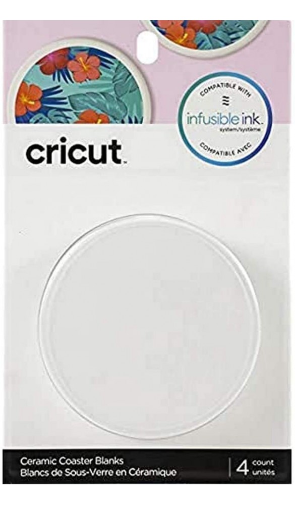 Cricut Coaster Blanks Ceramic Round 4 ct Untersetzer-Rohlinge Keramik rund 4 Stück Papier Weiß Einheitsgröße 4 - B07TC6BHVXD
