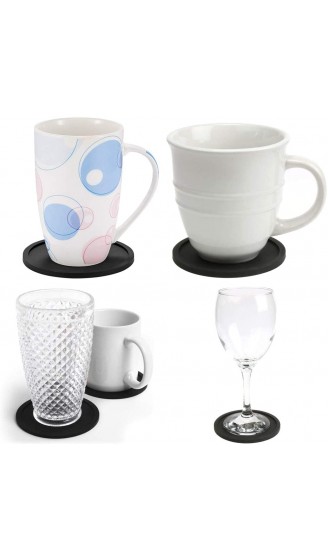 JAHEMU Rund Silikon Untersetzer Non Slip Gummi Weich Untersetzer für Glas Tassen Getränke Teetassen Premium Tischuntersetzer 8 Pack - B08HHVPBB6D