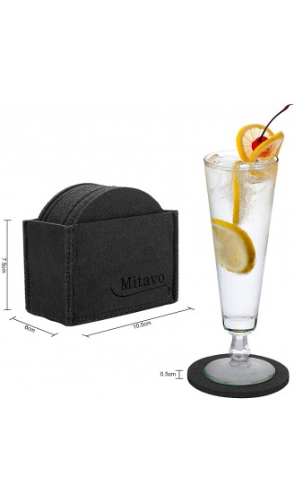 Mitavo Filzuntersetzer Rund 10er Premium Set mit Box Glasuntersetzer in Schwarz für Glas Getränke Gläser Tassen - B07MJ6F88BV