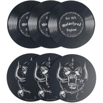 Motörhead Schallplatten Untersetzer 6-teilig Bedruckt aus Hart-PVC und rutschfestem Zellkautschuk. - B07DM3H4X3W