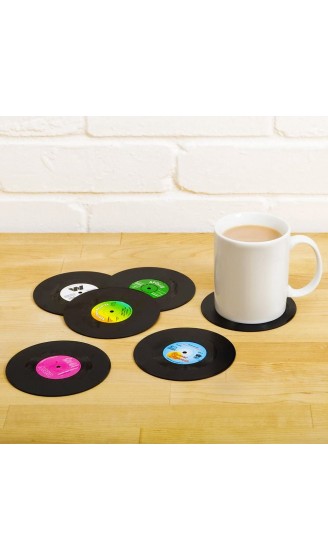Set of 6 coasters Senhai retro vinyl record mats place mats for cold hot drinks non-slip tablet top protection prevents slipping 4.1 inches - B01N7N303YK