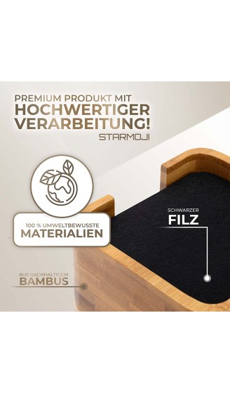 Starmoji® Premium Untersetzer für Gläser 10 STK inkl.Bambusbox 2.0 stark saugfähige Filzuntersetzer Modernes Glasuntersetzer Set Rechteckig - B0941RM15WQ