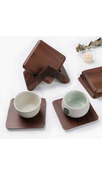 Untersetzer Holz Glasuntersetzer-Set,tischuntersetzer 6er Set mit Ständer,für Getränke Kaffee ,Teetassen - B08M68ZS3YA
