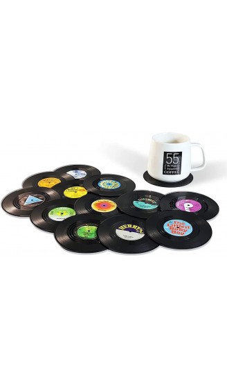 wongwongcat Untersetzer Retro CD-Schallplatten-Untersetzer für Kaffee Getränke Geschirr rutschfeste Coasters 12 Stück - B0983CV558F
