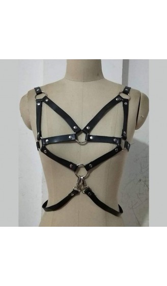 CGgJT Womens Punk-Taille Gürtelkörper-Brust-Kunst-Leder-Kabelbaum der mit Schnallen einstellbar ist - B09VKVJSP5B