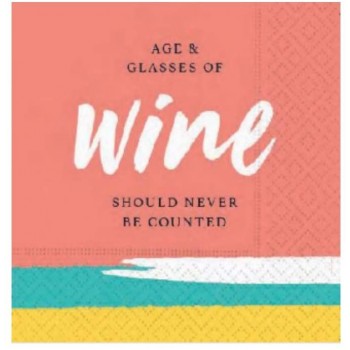 Design Design 624-09797 Age and Glasses Of Wein Getränke-Serviette mehrfarbig - B08V56CF52W