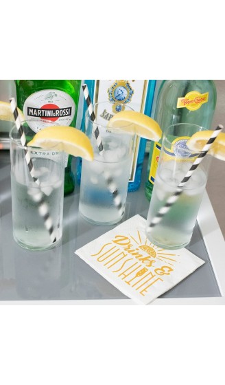 Lustige Servietten – Drinks & Sunshine – Boutique Cocktail-Servietten 12,7 x 12,7 cm 20 Stück Party-Servietten - B08VBQYGVS4