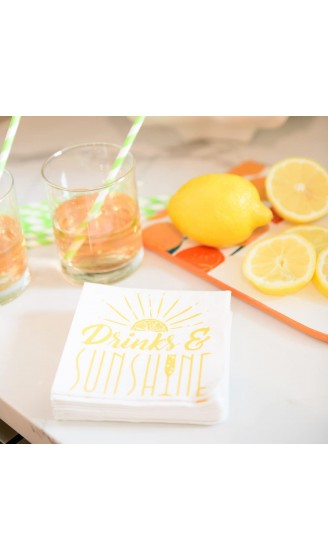 Lustige Servietten – Drinks & Sunshine – Boutique Cocktail-Servietten 12,7 x 12,7 cm 20 Stück Party-Servietten - B08VBQYGVS4