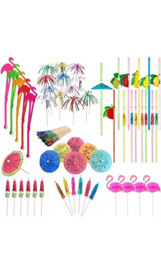 170 Stück Cocktail-Party-Dekorationen Getränke-Zubehör-Set mit Papierschirm-Sticks Flamingo-Cocktail-Sticks Baum-Cocktail-Sticks für Strand Hawaii-Partys gemischte Farben - B09FJHW9KJB