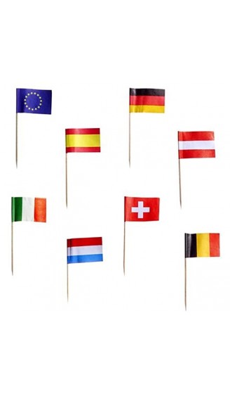 50 Deko-Picker 8 cm "Nationen" Flaggenpicker Fahnenpicker sortiert: Deutschland Frankreich Niederlande Italien Österreich Belgien Spanien Schweiz Europa - B00942BC6QR
