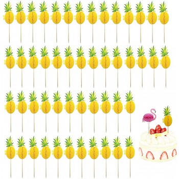 Ananas Cocktail-Sticks Party Deko Obstspieß 3D Cocktail-Sticks Kuchen Deko Spiesse Cocktail Party Dekorationen für Torten Dekoration Cupcakes Früchte Desserts Obst Hochzeit Partyzubehör 50 Stück Gelb - B099NKYSBQH
