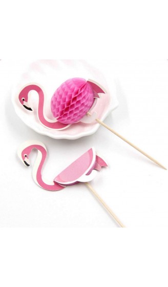 FLZONE 3D Cocktail-Sticks,50 Stück Cocktailspieße Bambusspieße für Cocktails Vorspeisen Früchte Desserts Partyzubehör Obstspieß-Flamingo - B089DBVDLXJ