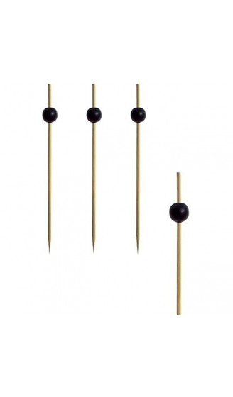 Papstar Fingerfood-Spieße Holzspieße "Black Pearl" 250 Stück 12.5 cm Naturholzspieße aus Bambus mit schwarzer Perle für Grillgut Fingerfood und Antipasti stilvolles und modernes Design #11300 - B005MNVEV47