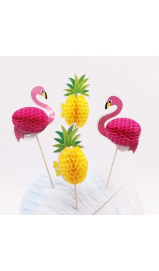 ZARRS Hawaii Cake Picks,50 Stück 3D Flamingo Ananas Kuchen Topper Cocktail Dekoration Getränk für Sommer Hawaii Geburtstag Hochzeitsfeier Dekoration - B08D8T9JSB9