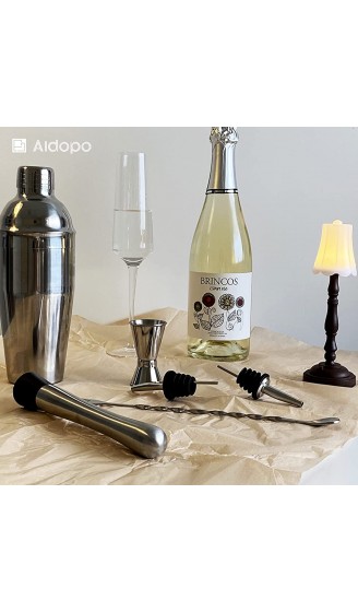Aidopo 8-teiliges Japanisches Cocktailshaker Set Cocktailshaker mit eingebautem Getränkesieb Messbecher und Barlöffel - B09D7PKZST3