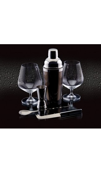 BarCraft Luxuriöses Gin-Geschenkset mit Gin-Gläsern Cocktail-Shaker Cocktail-Rührlöffel Doppelseitigem Barmaß Barmesser und Getränkemix-Rezept – Edelstahl - B072QCPSW6F