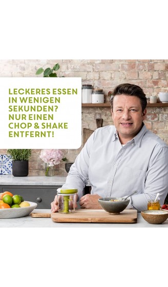 Tefal K16441 Jamie Oliver Chop & Shaker | ohne Strom | Fassungsvermögen: 450 ml | Multizerkleinerer | Universalzerkleinerer für Gemüse Obst Zwiebeln Nüsse Knoblauch | weiß grün - B08L5CW76GO