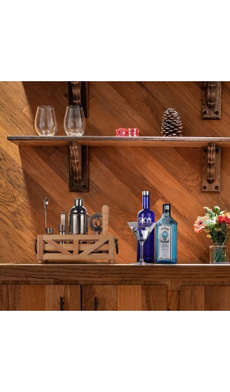 TJ.MOREE Bartender Kit Cocktail-Shaker-Set mit Ständer 11-teiliges Cocktail-Set mit rustikalem Tablett für Mixgetränke Home Bar Decor Housewarming Gift Bartender Tools - B08GF7TR6JC