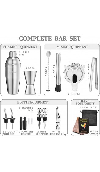 Mixology Barkeeper-Set mit Ständer – 19-teiliges Bar-Set Cocktail-Shaker-Set Getränkemixer-Set für Hausbar mit allem Bar-Zubehör – Bar-Werkzeug-Set Cocktail-Kit Mixologie-Set Bar-Kit. - B08ZCJ1MJW8