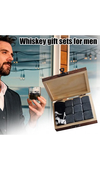 Pratvider 9-teiliges Granit-Whisky-Steine-Set – Kühlsteine ​​halten Whisky Scotch Bourbon gekühlt – Wiederverwendbare Eiswürfel in Holzbox für Vatertag Geburtstag Herrengeschenke - B09TPJJK8DG