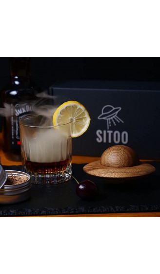 SITOO Cocktail-Räucher-Set altmodisches Bourbon-Räucherset mit Holzspänen Kamin-Getränke-Raucher für Cocktails Wein Whiskey und Bourbon für Ihre Freunde Ehemann Vater - B09KZX34TZU