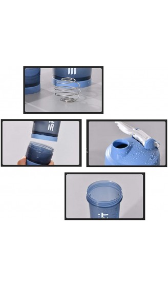 Tabpole Protein-Shaker Flasche Tragbare Supplement Mixer Cup mit Pulver Aufbewahrung für Laufen Radfahren Fitness - B093KZ2HB95