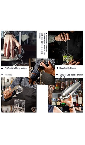 Tripopolis 9-Teiliges Cocktail-Shaker-Set Jigger Mixing LöFfel Tong Barware Barkeeper Tools mit HolzaufbewahrungsstäNder Bars Mixed Drinks - B09X5L89KXG