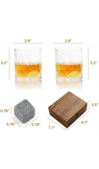 XZJJZ Whisky Stones Geschenk Set-Granit Chilling Whisky-Rocks Whisky-Gläser in Holzkasten-Geschenk-Set-bester Trinkgeschenke für Männer Vati - B09WMWHPMW9