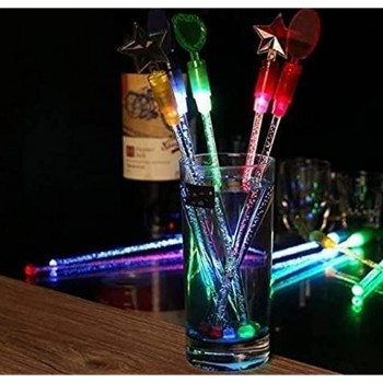 3 Stück Packung modische LED-Lichter Barkeeper-Sticks für Milch Tee Saft Cocktail Kaffee Getränke Dekoration Bar Rührstäbchen Partyzubehör Farbe zufällig - B09BZ4M2V15