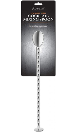 Final Touch Edelstahl Mixing Spoon Löffel mit Spiraleffekt für Cocktails Bar und Cocktaillöffel 27.2cm FTA7010 - B015461VCUA