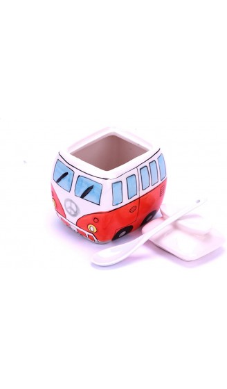 Camper Bus Zuckerdose Zucker Pott aus Keramik Farbe wählbar Rot Blau Grün Orange Blau - B00JN6HQ6IJ