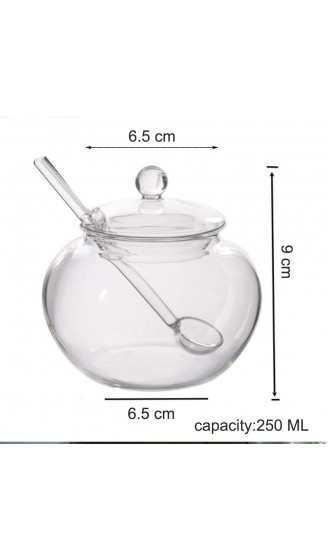 MINGZE Haushalt Zuckerschüssel transparent Glas Zuckerdose 250 ml aus Glas Vorratsglas Der perfekte Partner für die Familie und die Küche - B07PS3G1XPC
