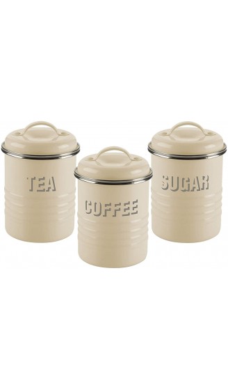 Typhoon Vintage Küchen Tee Kaffee Zucker 3-teiliges Set Creme Metall Elfenbeinfarben one-Size - B000IWR5TOZ