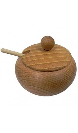 Zuckerdose aus Holz mit Deckel und Löffel ideal als Geschenk Durchmesser 10 cm C01 - B07DTHX2GZI