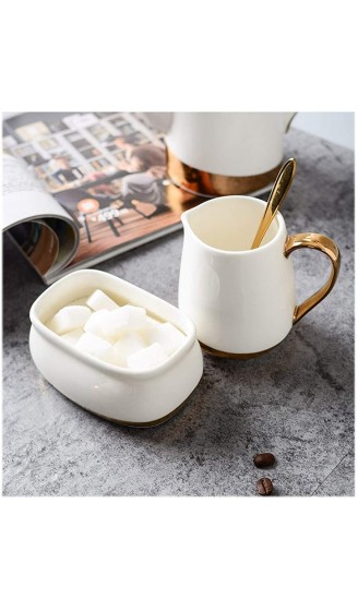 RTEDEATL Soße Boot Porzellan Zucker und Creamer Set for Kaffee und Tee Multifunktionale Cremekanne mit Griff Zucker Jar Kleine Milchtasse Golden Rand Soße Sauce Boot Farbe : C - B09WMNLBDFM