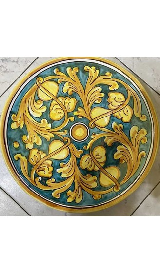 SICILIA BEDDA CAPACI Ornamenteller aus sizilianischer Keramik handbemalt verschiedene Dekorationen Durchmesser 25 cm Stil 3 - B09TXST1JSU