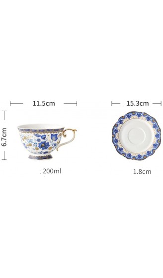 WYZQ Keramik-Tassen und Untertassen-Set Milchkännchen Zuckerdose Teebecher separat erhältlich Hochzeitsgeschenk Geschenk blau 200 ml Tassen - B09WT9H7BCV