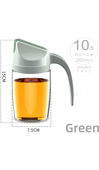 123 Life Spenderflasche aus Glas für Öl auslaufsicher 300 ml Gewürzbehälter mit automatischer Öffnung und Stopper tropffreier Auslauf rutschfester Griff Grün - B08SWK6F11J
