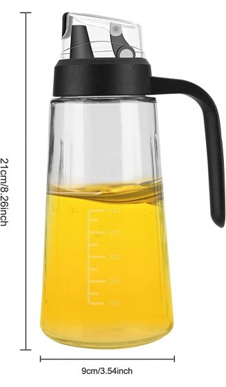 Aceshop Ölspender Auto Flip Olivenöl Glasflasche 630 ml auslaufsicherer Gewürzbehälter Tropffreie Ölflasche mit automatischem Verschluss und Stopfen Ölessigspender für das Kochen in der Küche - B09KPSRF988