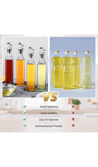 BELIBUY Ölflasche mit Ausgießer Ölspender Essig Öl Flaschen Essig und Ölflaschen Set mit Anti-Schmutz Verschluss Auslaufsicher und Tropffrei für Olivenöl Essig Soßen 4 * 500ml - B09SPDTCY6J