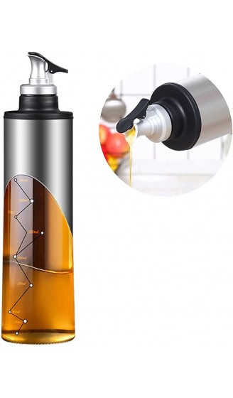 CONG Ölflasche aus Glas Ölspender aus Edelstahl Glas Olivenöl Flasche Behälter für BBQ Auslaufsicher Spülmaschinenfest 650ml - B096VGK81VY
